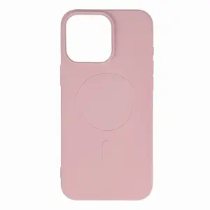 Liquid Silicone Back Case with MagSafe Support for Apple iPhone 16 Pro Pink