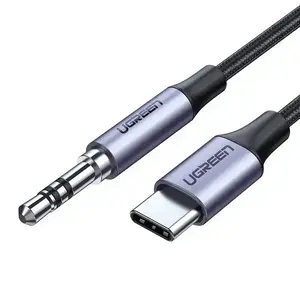 UGREEN mini jack 3.5 mm AUX uz USB-C audio kabelis 1 m tumši pelēks