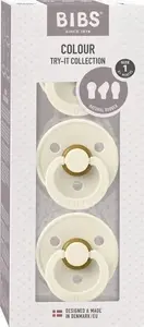 Bibs TRY-IT PACK IVORY 3 mānīšu dāvanu komplekts jaundzimušajiem