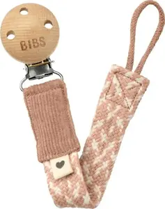 Держатель для соски Bibs Braid из 100% органического хлопка GOTS, Blush/Ivory