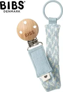 Bibs Цепь для пустышки Pacifier Braid Baby Blue and Ivory 100% органический хлопок