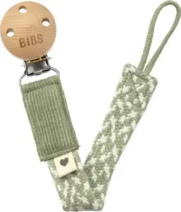 Bibs Pacifier Braid Держатель для соски 100% GOTS органический хлопок Sage Ivory
