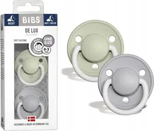 Bibs De Lux One Size 2-Pack Silikona māneklītis Sage Night un Cloud Night