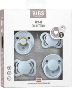 Bibs TRY-IT PACK Baby Blue подарочный набор из 4 детских пустышек