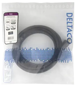 High-Speed Flex HDMI Cable DELTACO HDMI-1040D-FLEX-LOCK 4M with Lock 4K UHD Black