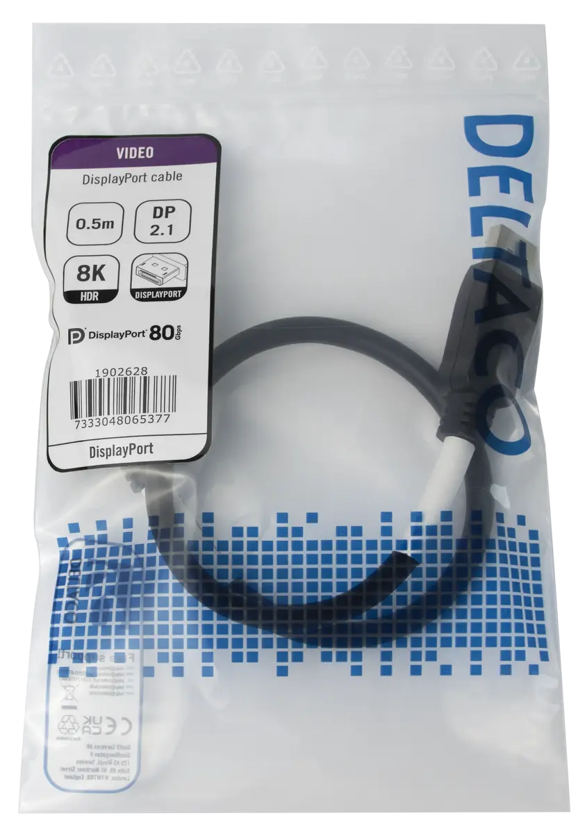 DELTACO DP80-1005 DisplayPort 2.1 8K Cable Photo 3