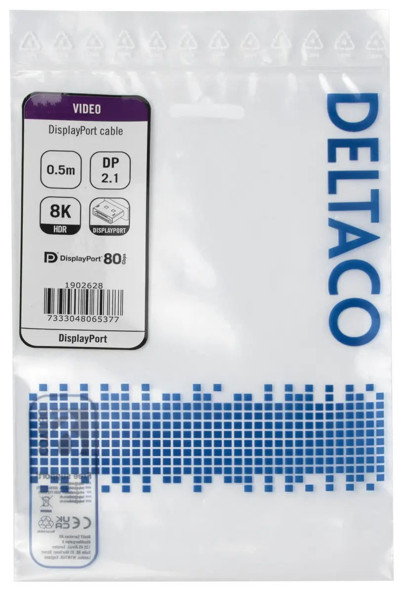 DELTACO DP80-1005 DisplayPort 2.1 8K Cable Photo 4