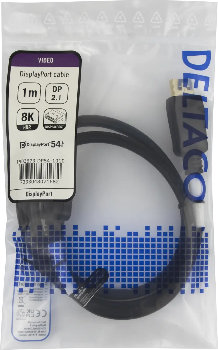 DELTACO DP54-1010 DisplayPort Kabelis DP 2.1a Photo 4