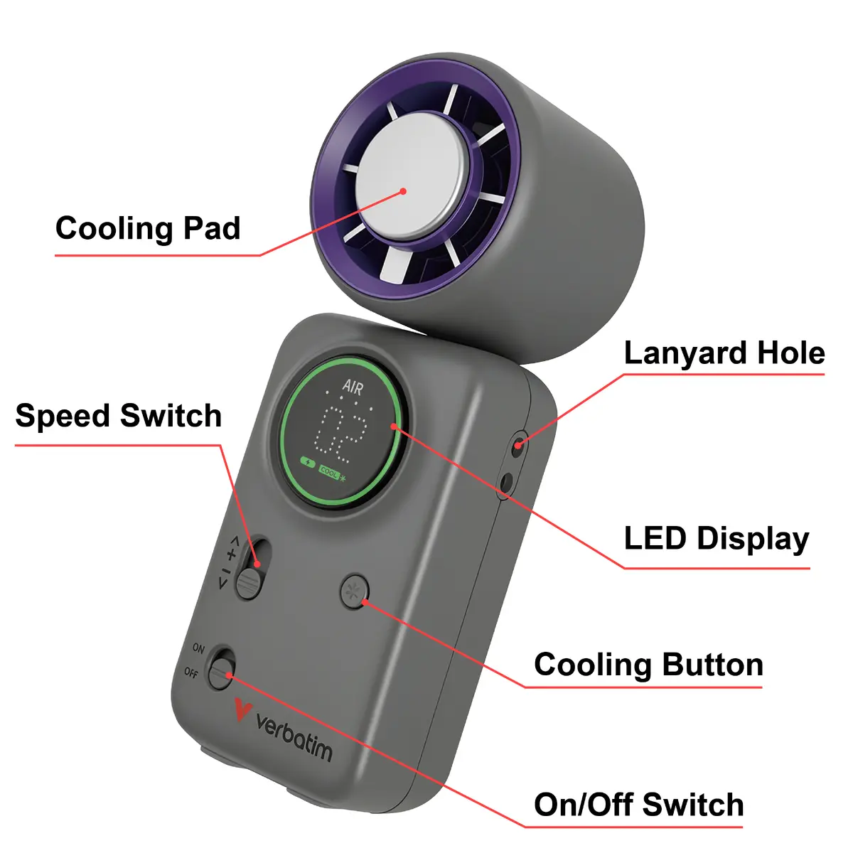 Verbatim Cool 'n' Go Ice Touch Mini Handheld Fan Photo 3