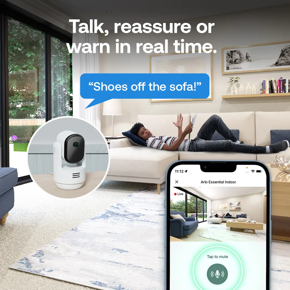 Arlo Essential 3 2K Pan-Tilt-Zoom камера для помещений VMC3073-100EUS Photo 8