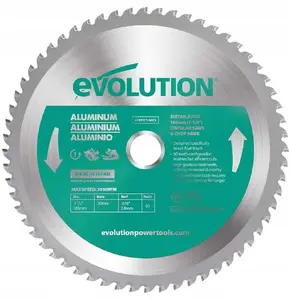 Evolution TCT zāģa asmens ar cietmetāla zobiem alumīnija griešanai 185mm 60Z ripzāģiem