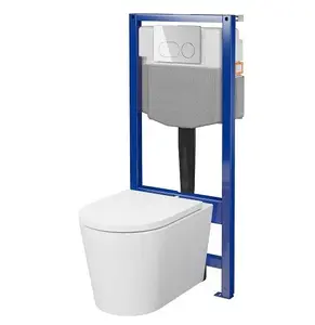 CERSANIT MESTA D205 Complete Toilet with Installation Frame and Chrome Button