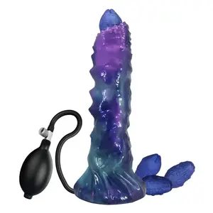 POWER MONSTERS Duskwalker Sentinel Tricolor Inflatable Fantasy Silicone Dildo with Hand Pump