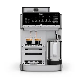 Эспрессо-машина Ninja AutoBarista Pro AE1052EU с 13 программами напитков, двумя бункерами для зерна на 340 г и технологией AutoBarista