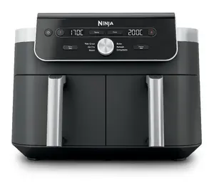 Ninja DualZone XL DZ901EU Hot Air Fryer with 9.5 L Capacity, 2470 W Power, Double Construction, Built-in Display, and Reheat, Baking, and Air Frying Functions