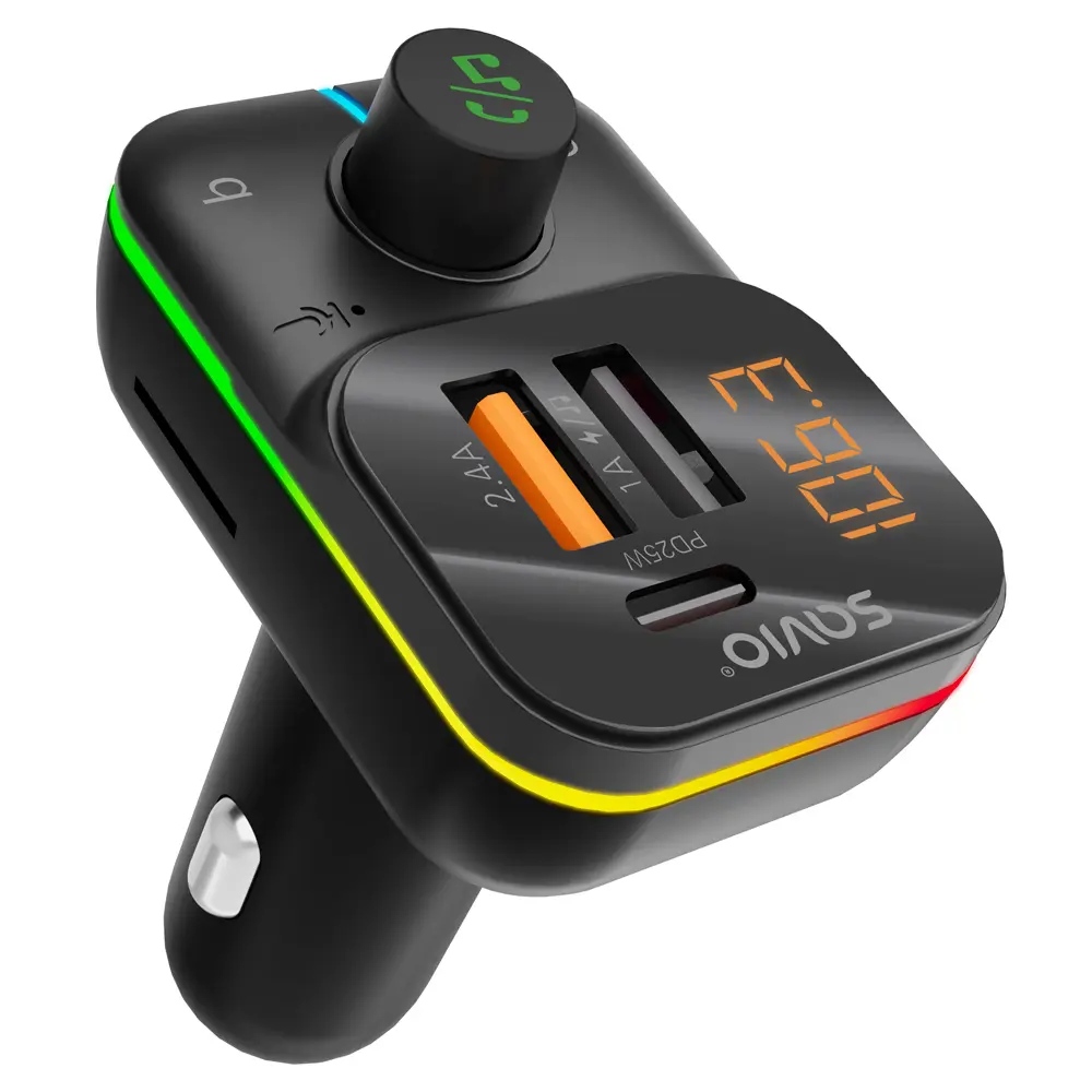 FM-трансмиттер SAVIO TR-18 с Bluetooth и LED-дисплеем Photo 4