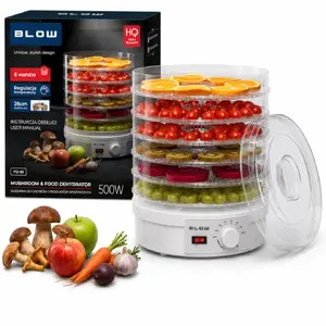 Sēņu, dārzeņu un augļu žāvētājs BLOW FD-01 500W plastmasas balts