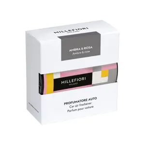Car Air Freshener Millefiori White Ambra & Rosa