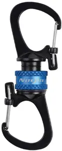 Nite Ize SlideLock 360 Dual Carabiner MSBL-03-R7 Magnetic Black and Blue