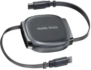Mobile Origin CB7 Space Grey USB-C uz USB-C ievelkams kabeļa futrālis 100W
