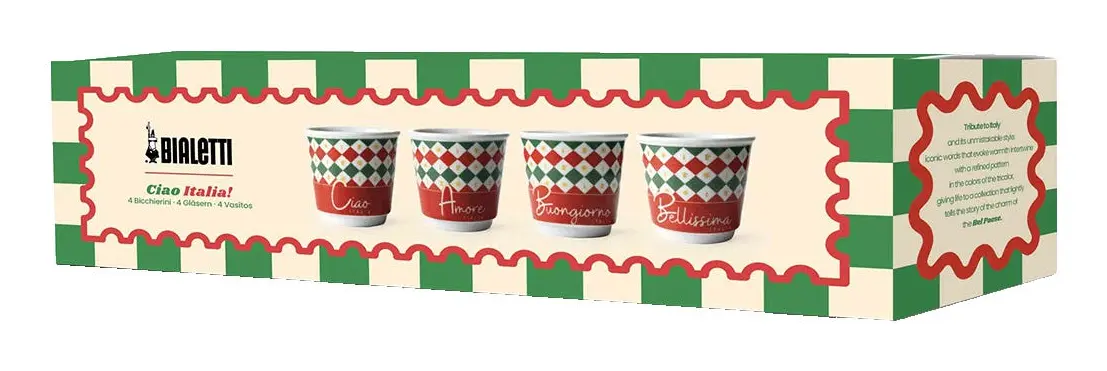 Bialetti Tricolore 4 espresso tasīšu komplekts