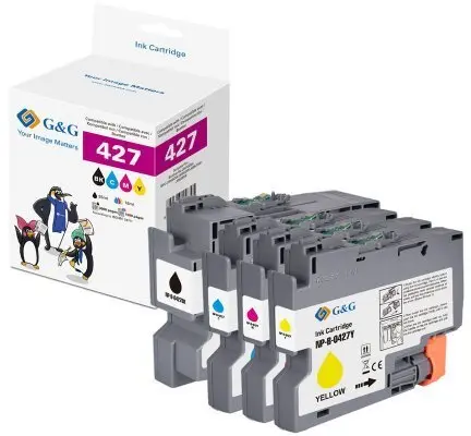 G&G tintes kasetņu komplekts Brother LC-427BK