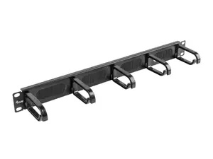 Equip 19-inch Rack Mount Cable Management Panel with Brush and Steel Housing, 1U, Black