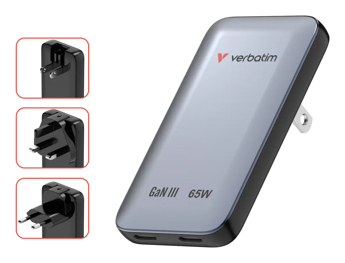 Verbatim Essentials Slim GaN Wall Charger 65W Photo 2