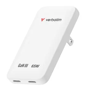 Verbatim Essentials Slim GaN Wall Charger 65W US/EU/UK - White