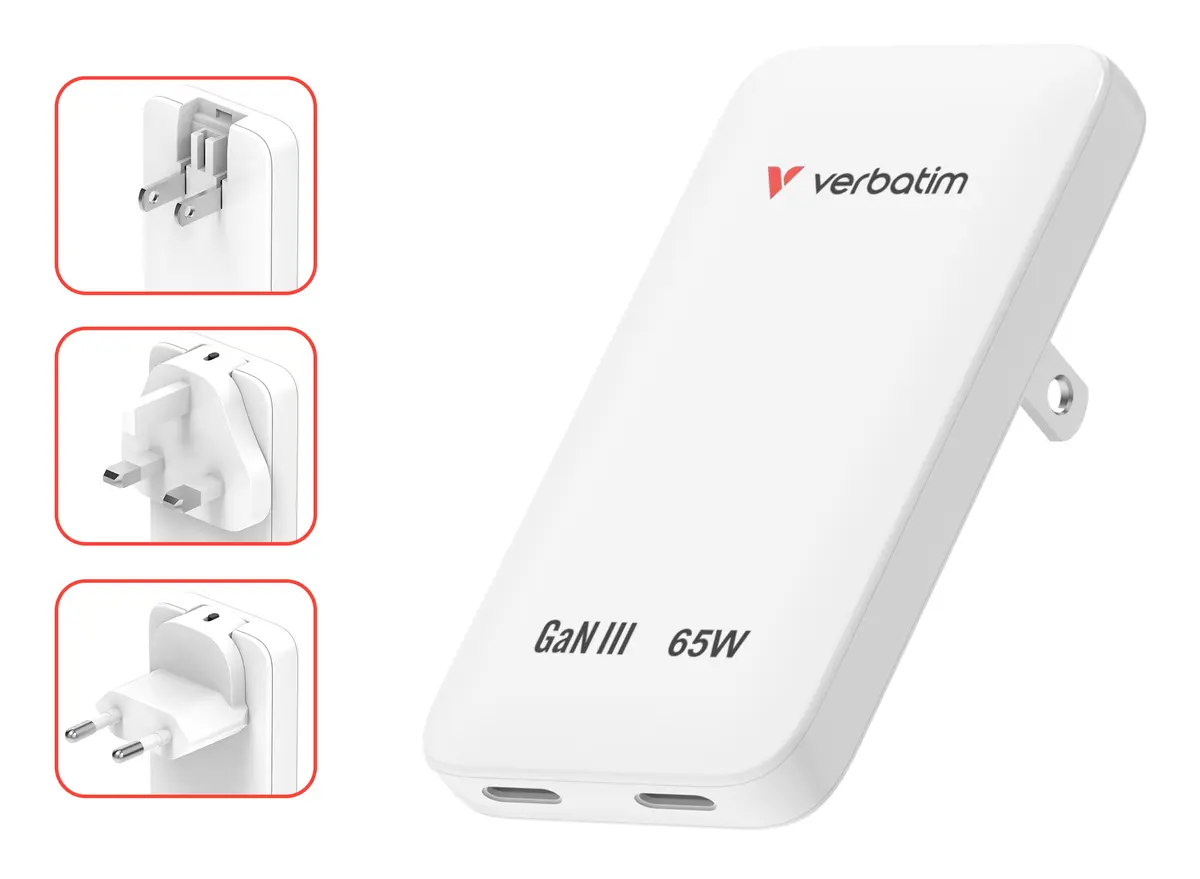Verbatim Essentials Slim GaN Wall Charger 65W Photo 2