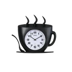 Cup Wall Clock Rosberg 55R59998HB Black Continuous Movement 18 cm Dial
