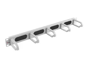 Equip 19-inch Rack Mount Cable Management Panel with Brush, 1U, Steel and Plastic, Grey