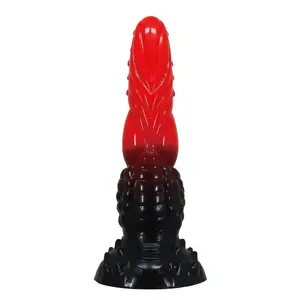 POWER MONSTERS FIRE DRAGON Fantasy Dildo with Suction Cup Red and Black Silicone