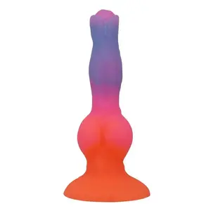 POWER MONSTERS Hercules Fantasy Silicone Dildo with Suction Cup Base Waterproof Orange Pink and Blue