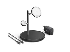 Anker MagGo B25M3312 Bezvadu uzlādes stacija 3-in-1 statīvs 15W ar kabeli un lādētāju