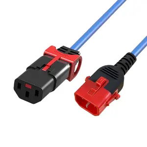 Сетевой кабель MicroConnect C13 IEC Lock - C14 IEC Lock с фиксацией синий 3м PC3623