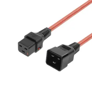 Силовой кабель MicroConnect с фиксатором IEC C19 в C20 1 метр
