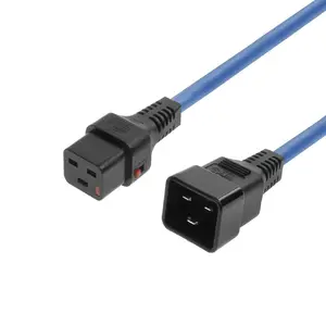 Силовой кабель MicroConnect с блокировкой IEC C19 на C20 1 метр черный