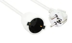 helos Schutzkontakt Extension Cable, 3-pin, white, 25m