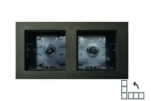 Рамка на 2 поста LIREGUS EPSILON черная PMD-002.E/J для электроустановочных изделий