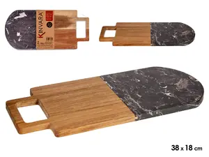 Griešanas dēlis Kinvara Wood and Black Marble Cutting Board with Hanger 78373
