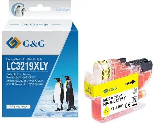G&G saderīga dzeltena tintes kasetne Brother