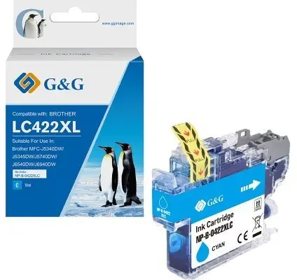 Saderīga G&G cyan tintes kasetne LC422XLC