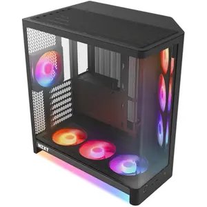 NZXT H6 RGB+ Mid-Tower Gaming PC Case Black with Glass Window and Airflow Design