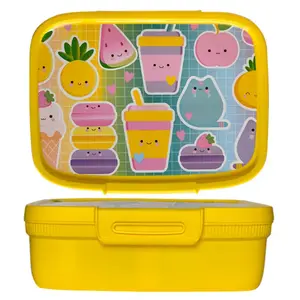 Curver Snap Box Pārtikas uzglabāšanas konteiners taisnstūra ar sadalītāju 1.8L Dzeltens Kawaii