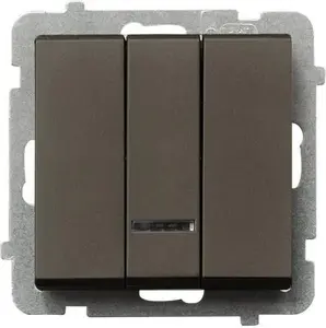 Ospel Sonata ŁP-13RS/m/40 Triple Switch Chocolate Metallic 10AX IP20