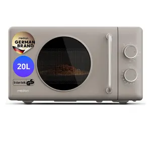 MEDION MD100119 Retro Freestanding Microwave Oven Gray 800W 20L with 1000W Grill