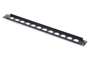 Digitus 1U rack panel for 12 x D-Type modules, steel housing, black color