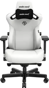 AndaSeat Kaiser 3 L Baltu Mākslīgās Ādas Grozāms Spēļu Krēsls