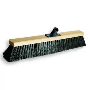 York Floor Broom 60cm with Hard Bristles for Outdoor and Utility Surfaces
